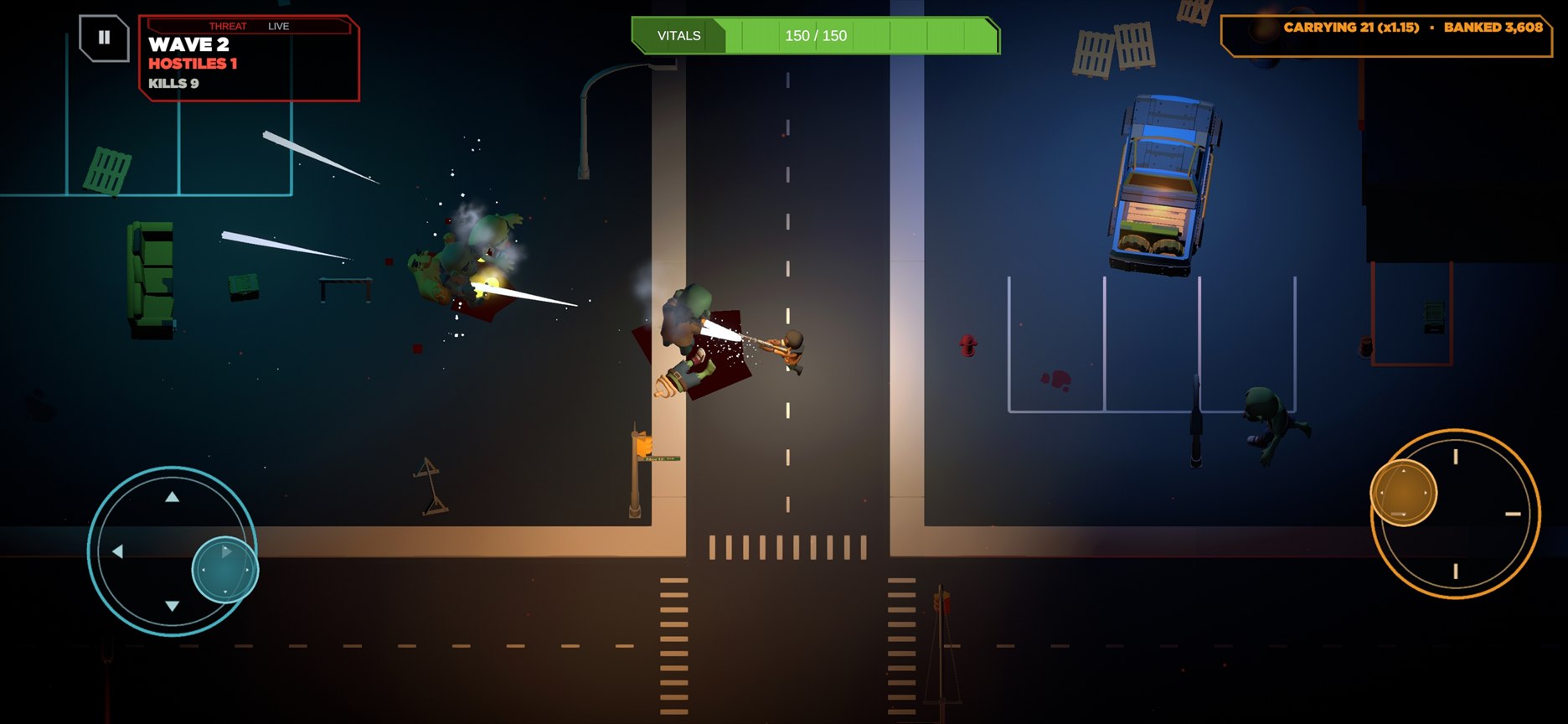 The Drifter fighting infected in the streets of Northdale